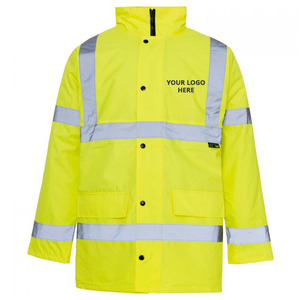 Small Yellow WorkGlow® Hi-Vis Motorway Jacket c/w Company Branding